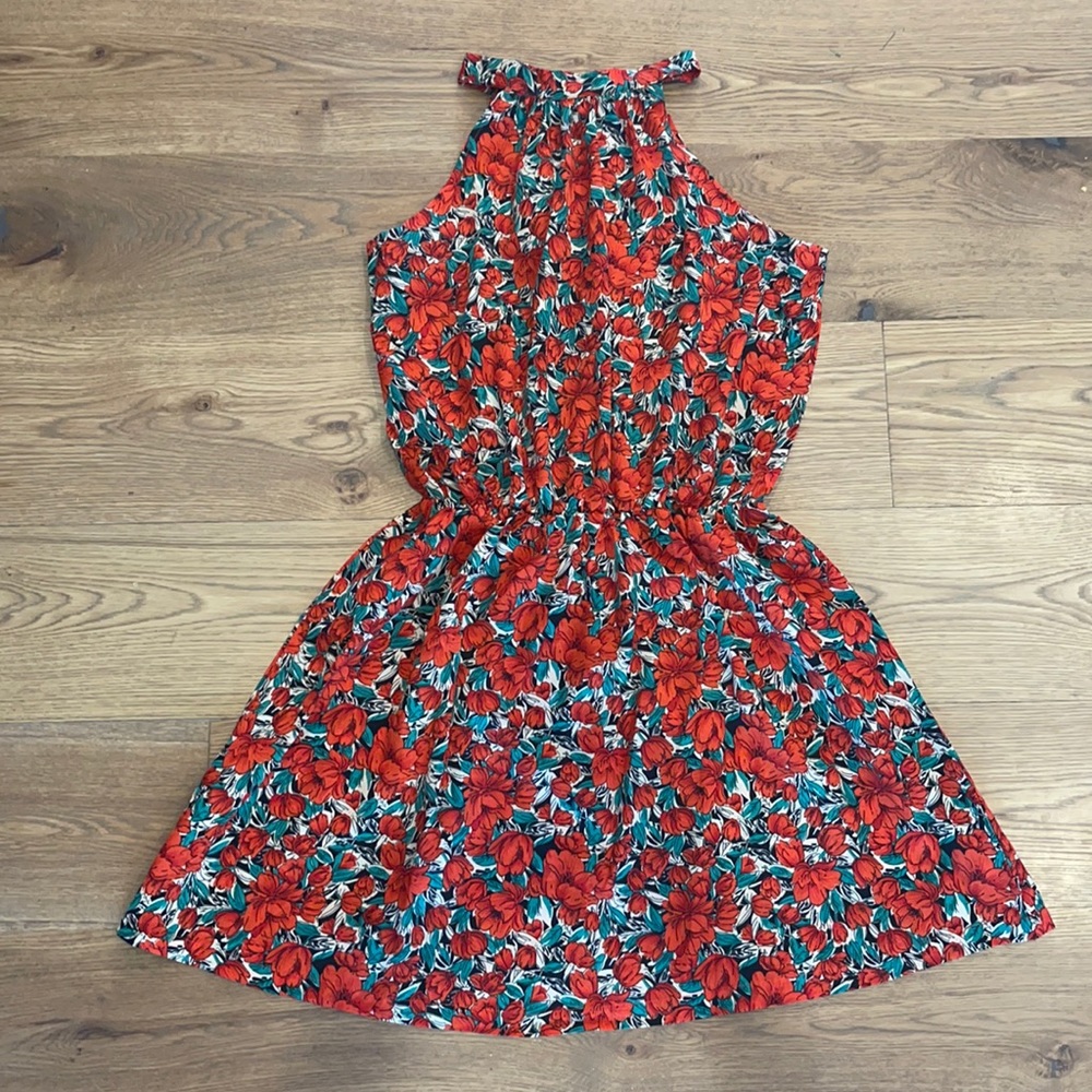 Bright Floral Halter Top Dress. Sz. M